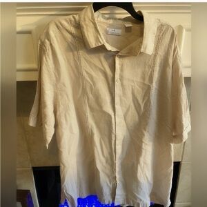 Café Luna Men's Cream Short Sleeve Shirt